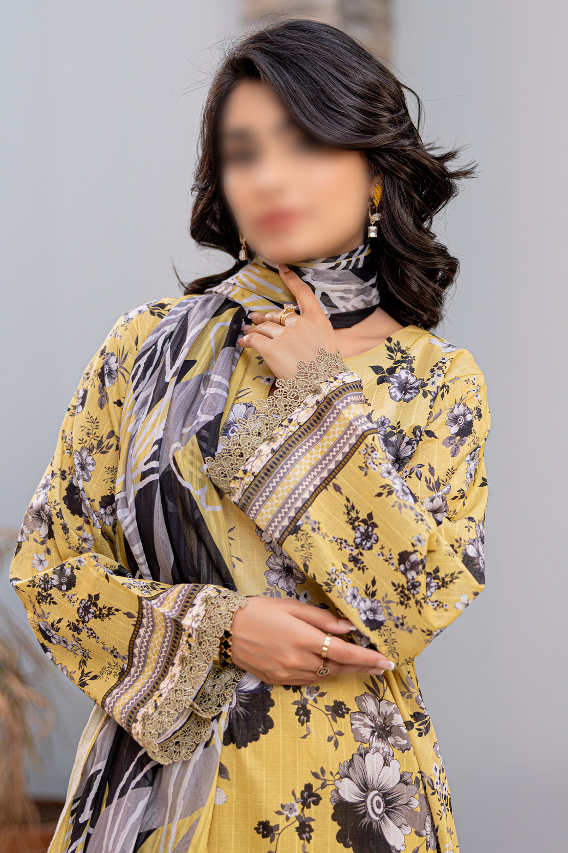 3 Piece - Digitally Printed Lawn - Nureh 907