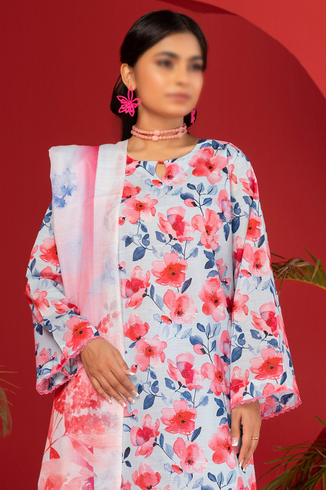 3 Piece - Digitally Printed Lawn - Nureh 1210