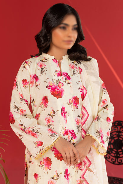 3 Piece - Digitally Printed Lawn - Nureh 1202