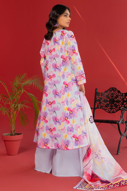 3 Piece - Digitally Printed Lawn - Nureh 1203