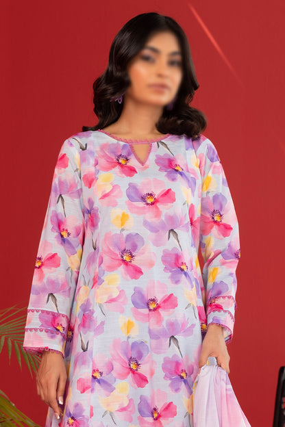 3 Piece - Digitally Printed Lawn - Nureh 1203