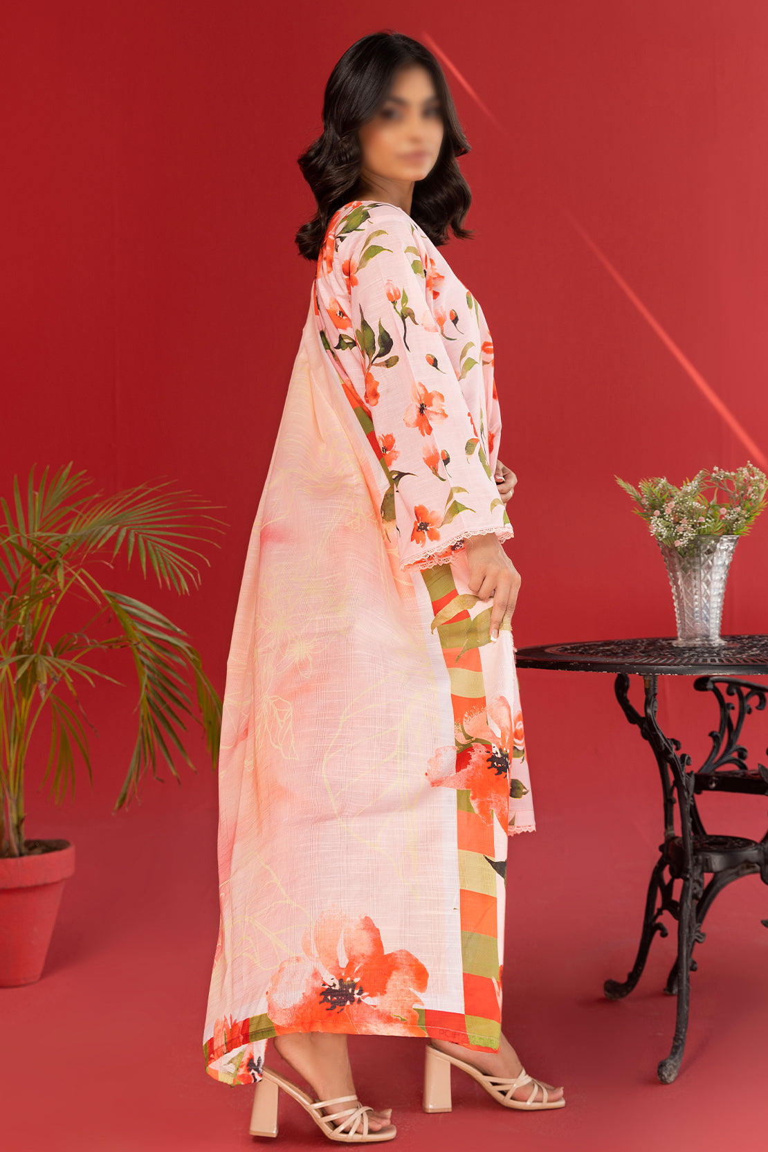 3 Piece - Digitally Printed Lawn - Nureh 1205