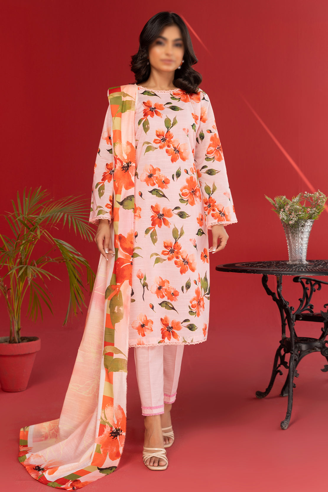 3 Piece - Digitally Printed Lawn - Nureh 1205