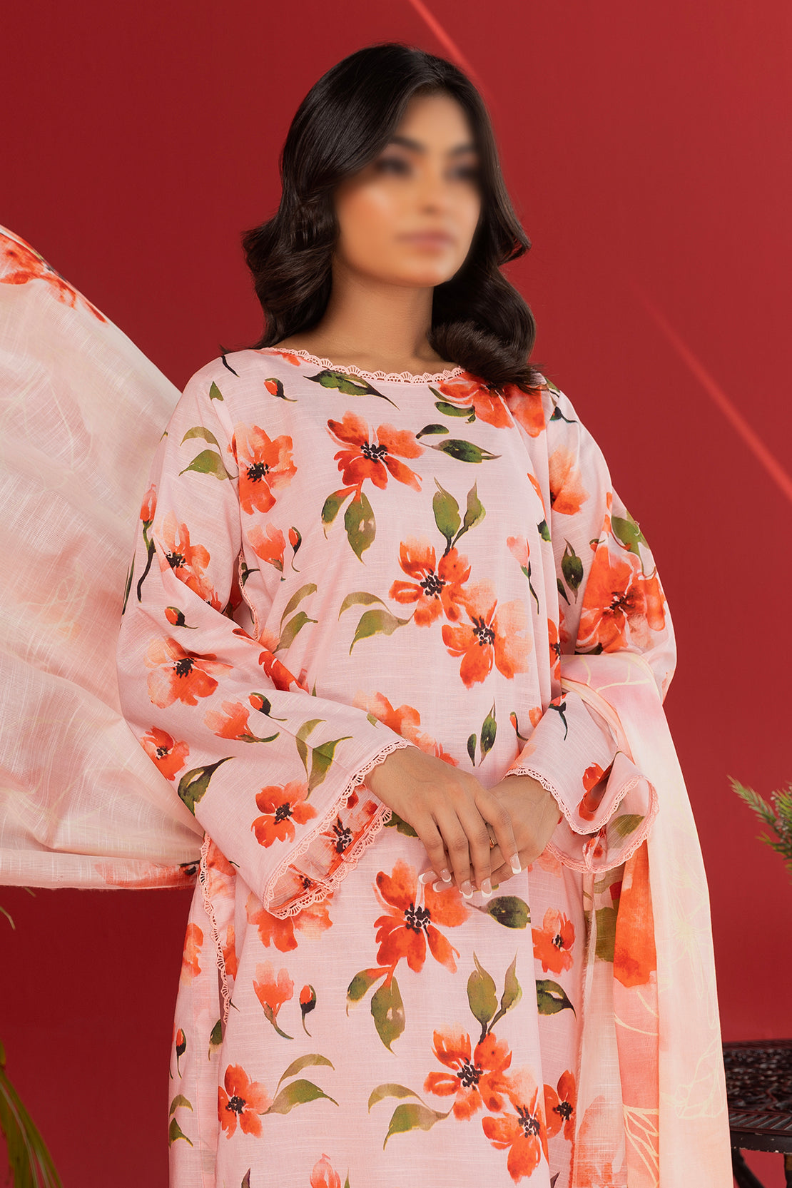 3 Piece - Digitally Printed Lawn - Nureh 1205