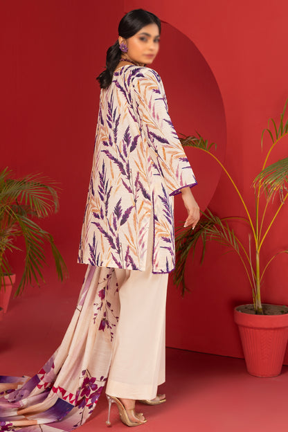 3 Piece - Digitally Printed Lawn - Nureh 1208