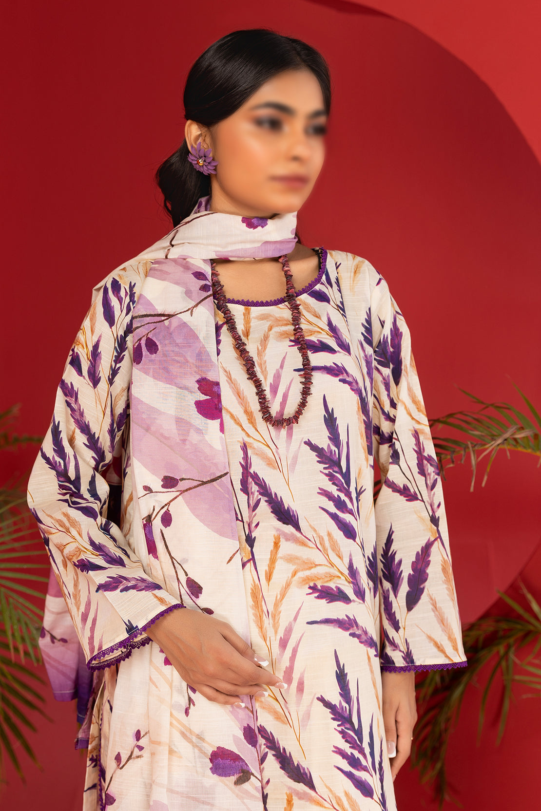 3 Piece - Digitally Printed Lawn - Nureh 1208