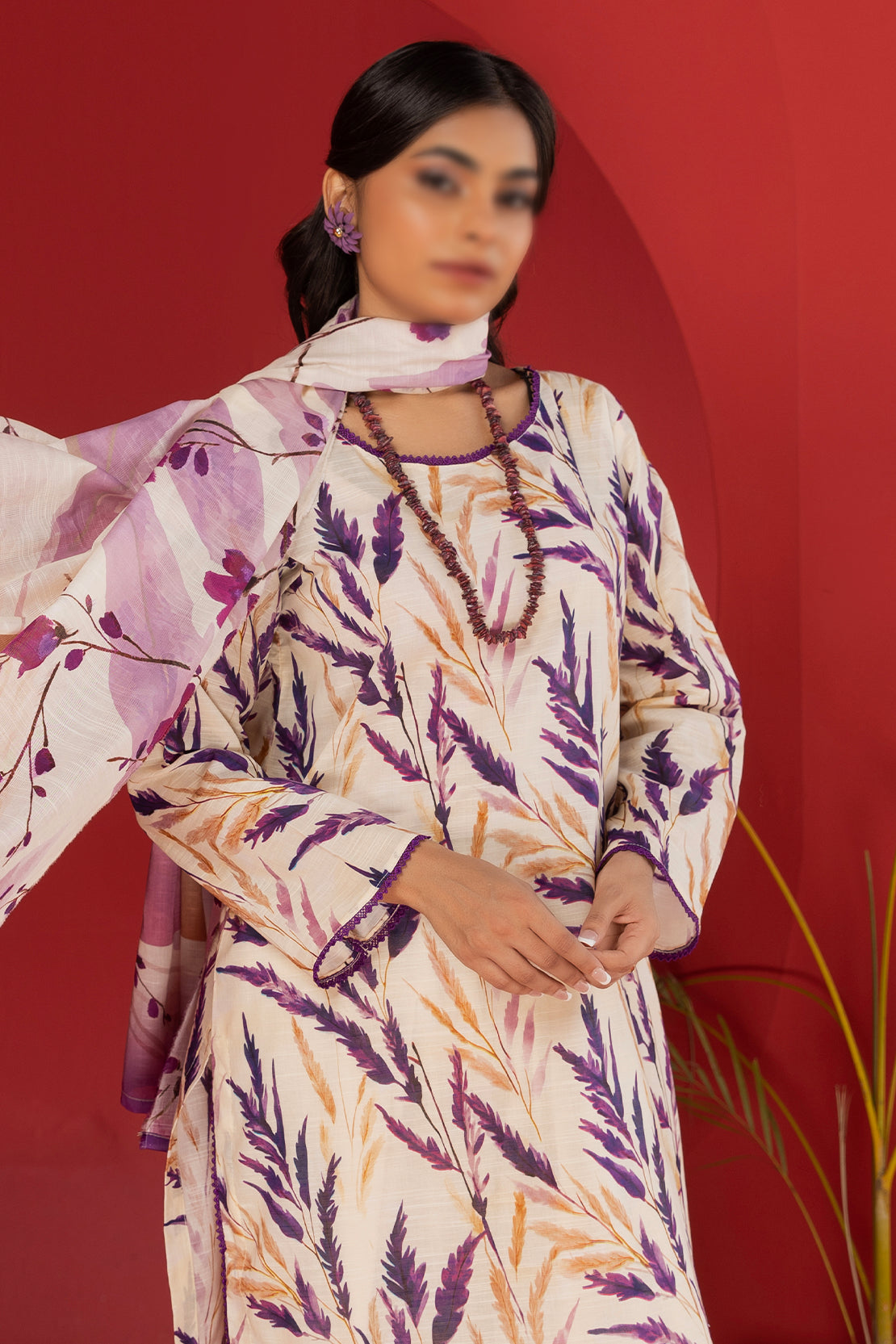 3 Piece - Digitally Printed Lawn - Nureh 1208