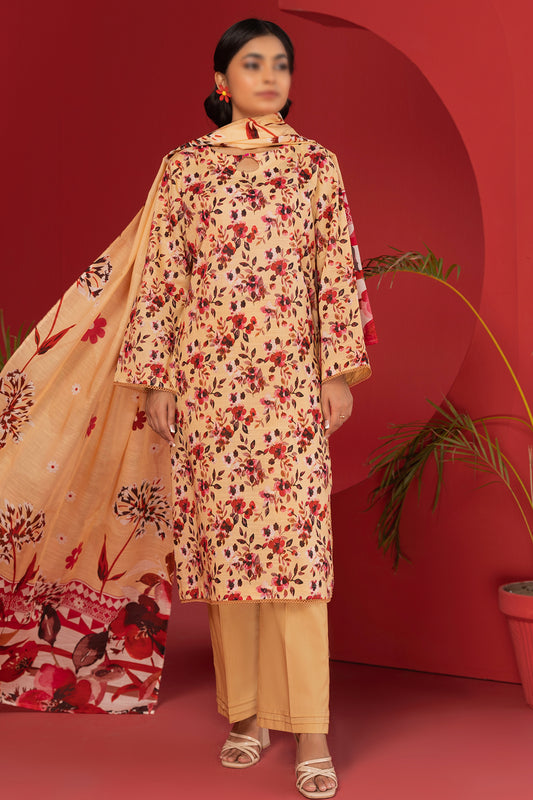 3 Piece - Digitally Printed Lawn - Nureh 1209