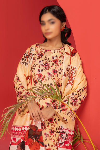 3 Piece - Digitally Printed Lawn - Nureh 1209