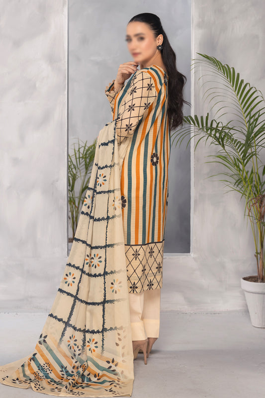 3 Piece - Digitally Printed Lawn - Nureh 1010