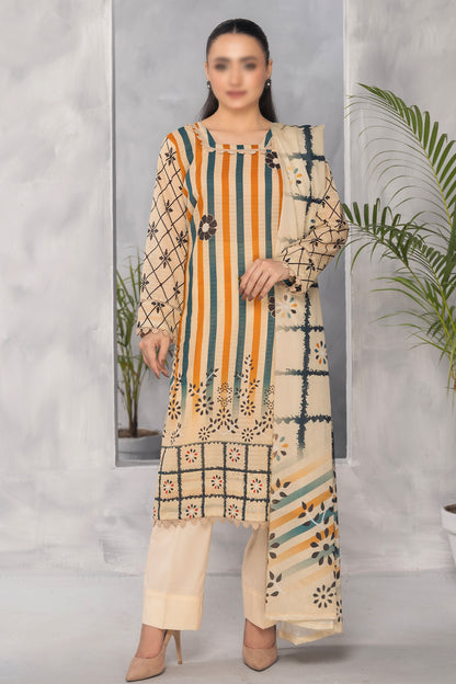 3 Piece - Digitally Printed Lawn - Nureh 1010