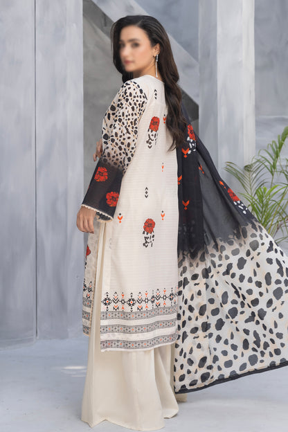 3 Piece - Digitally Printed Lawn - Nureh 1003