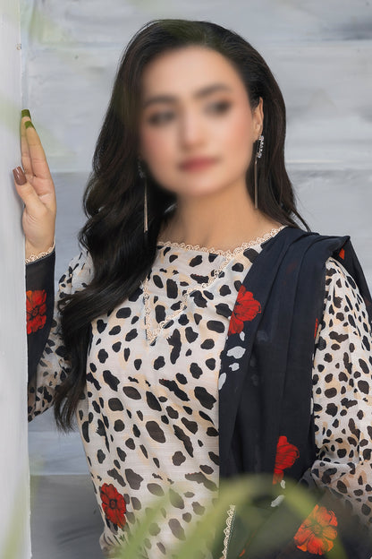3 Piece - Digitally Printed Lawn - Nureh 1003