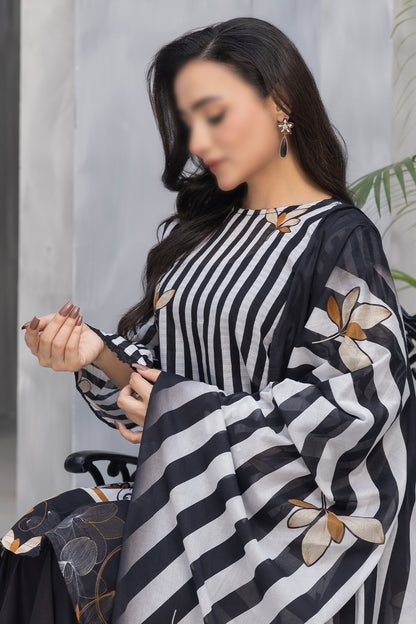 3 Piece - Digitally Printed Lawn - Nureh 1004