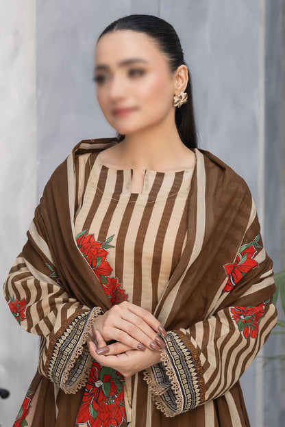 3 Piece - Digitally Printed Lawn - Nureh 1006