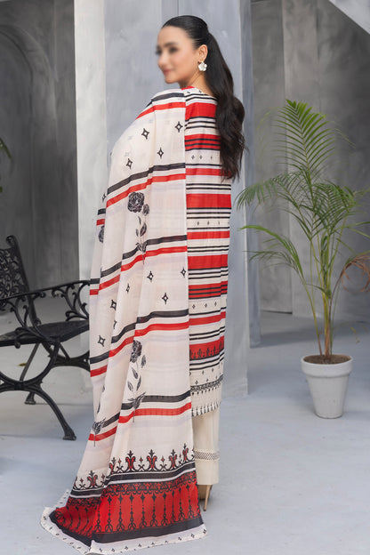 3 Piece - Digitally Printed Lawn - Nureh 1007