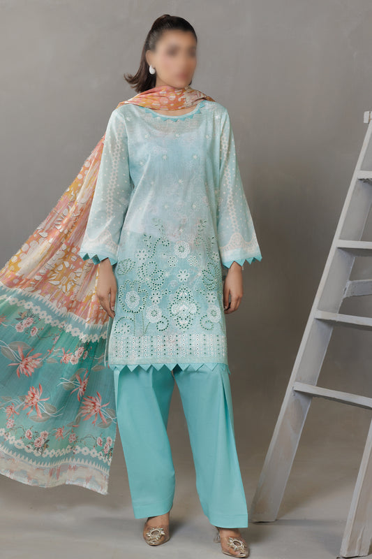 3 Piece - Embroidered Lawn - Parisa 302