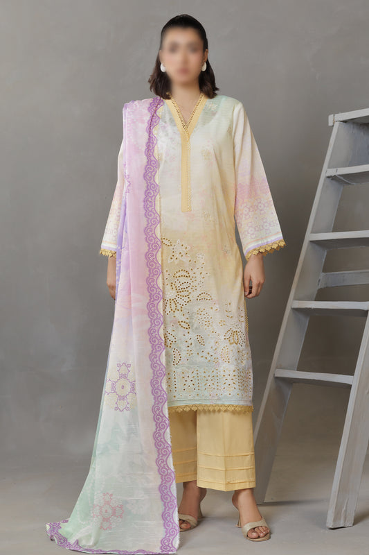 3 Piece - Embroidered Lawn - Parisa 303