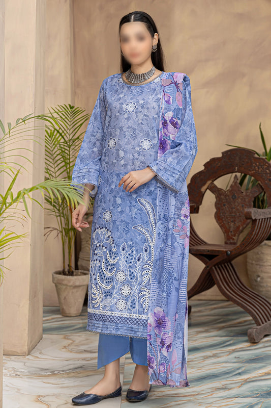 3 Piece - Embroidered Lawn - Parisa 107