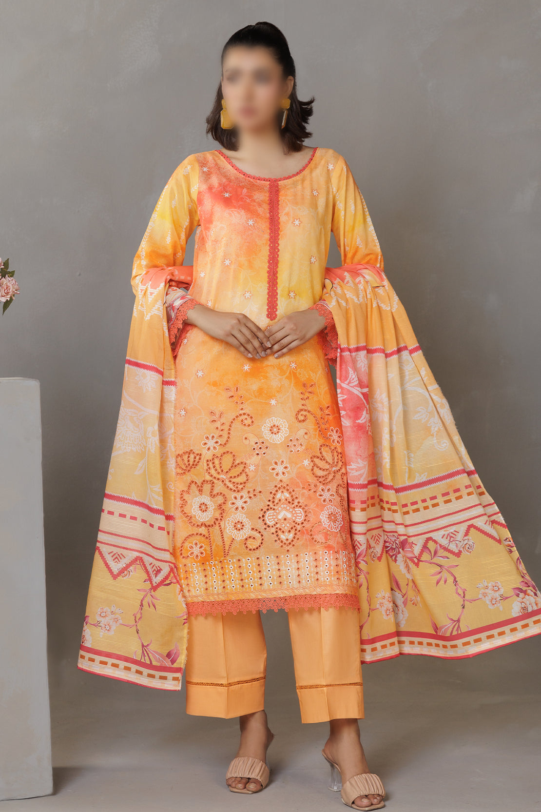 3 Piece - Embroidered Lawn - Parisa 304