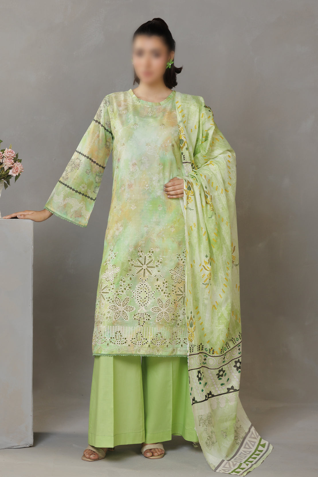 3 Piece - Embroidered Lawn - Parisa 306