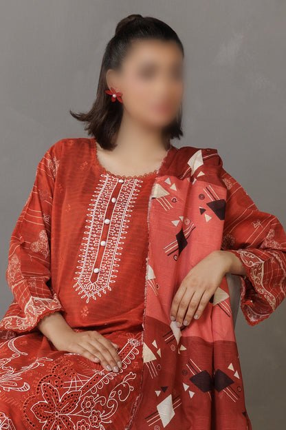 3 Piece - Embroidered Lawn - Parisa 308