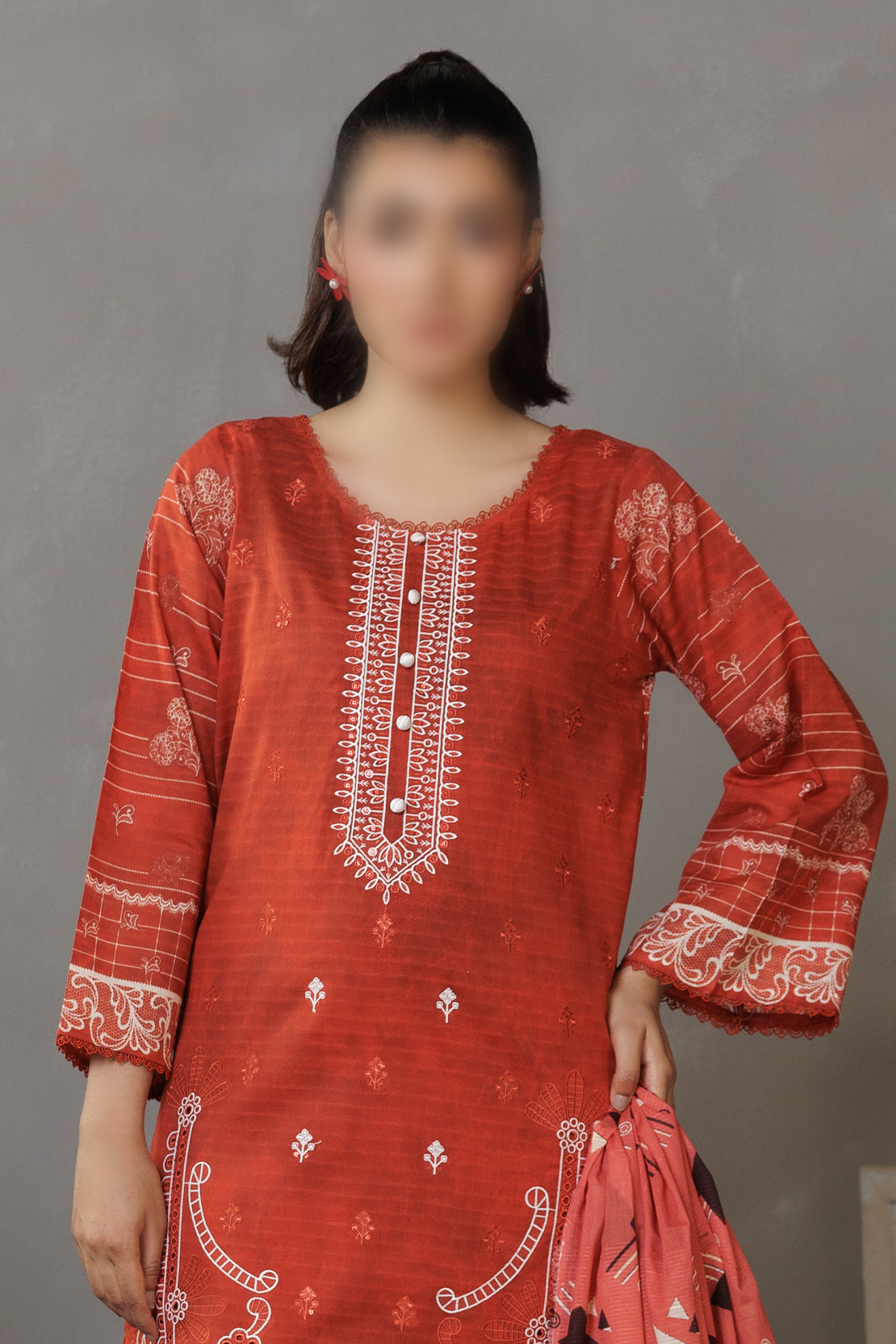 3 Piece - Embroidered Lawn - Parisa 308