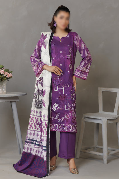 3 Piece - Embroidered Lawn - Parisa 309