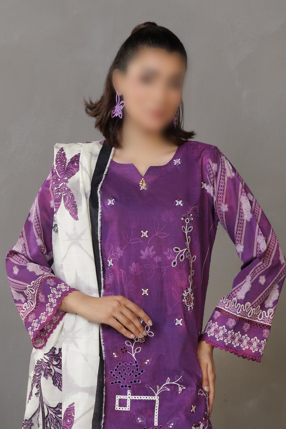 3 Piece - Embroidered Lawn - Parisa 309