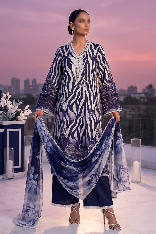 3 Piece - Embroidered Lawn - Pearl 30301