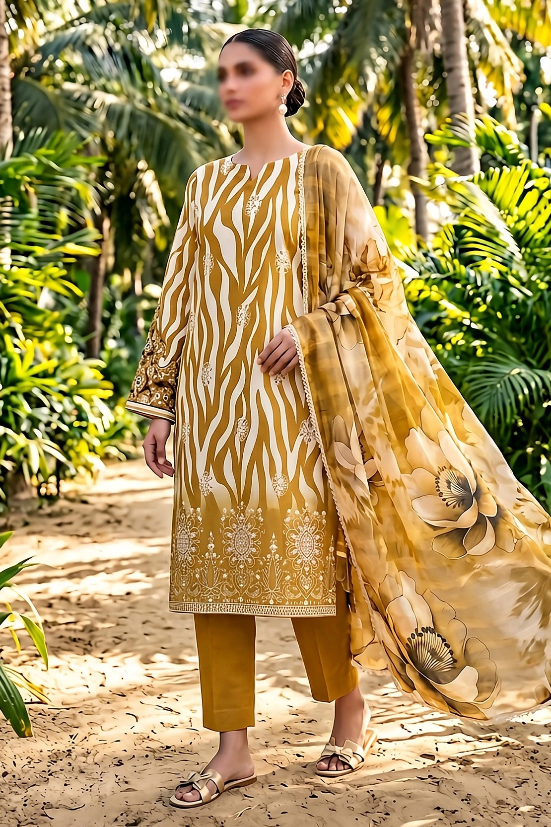 3 Piece - Embroidered Lawn - Pearl 30310