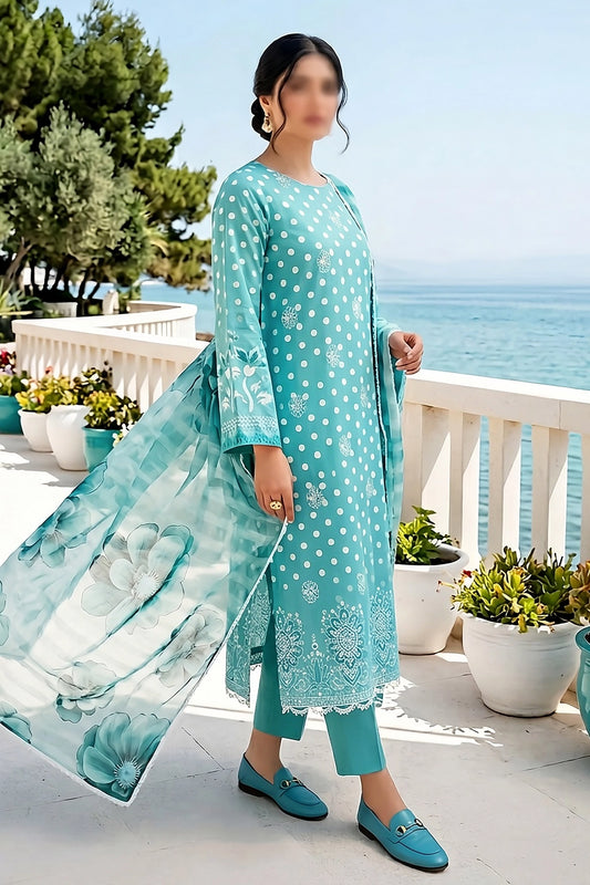 3 Piece - Embroidered Lawn - Pearl 30305