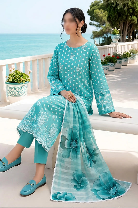 3 Piece - Embroidered Lawn - Pearl 30305