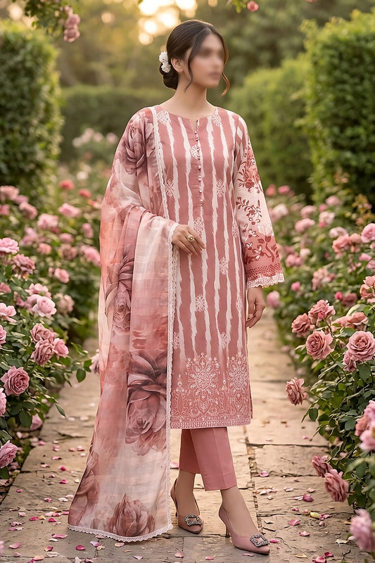 3 Piece - Embroidered Lawn - Pearl 30308