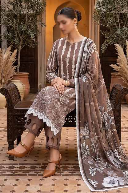 3 Piece - Embroidered Lawn - Pearl 30309