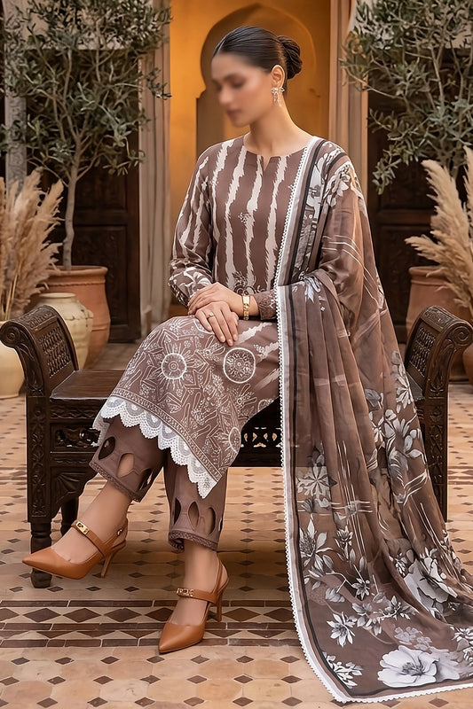 3 Piece - Embroidered Lawn - Pearl 30309