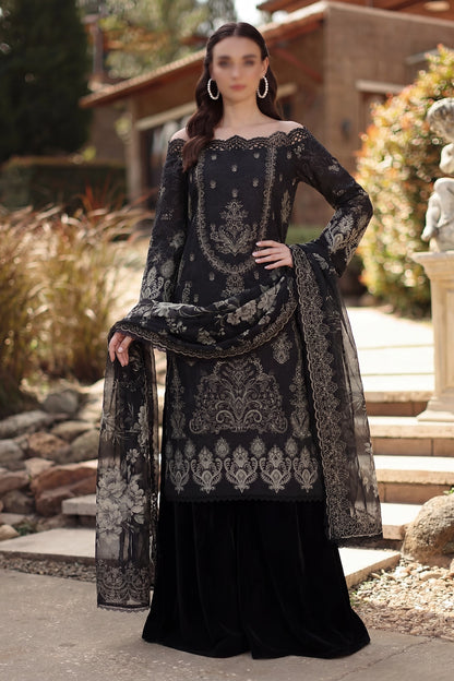 3 Piece - Embroidered Slub Lawn - Qalaa 137