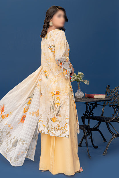3 Piece - Embroidered Lawn  - Riwayat 201