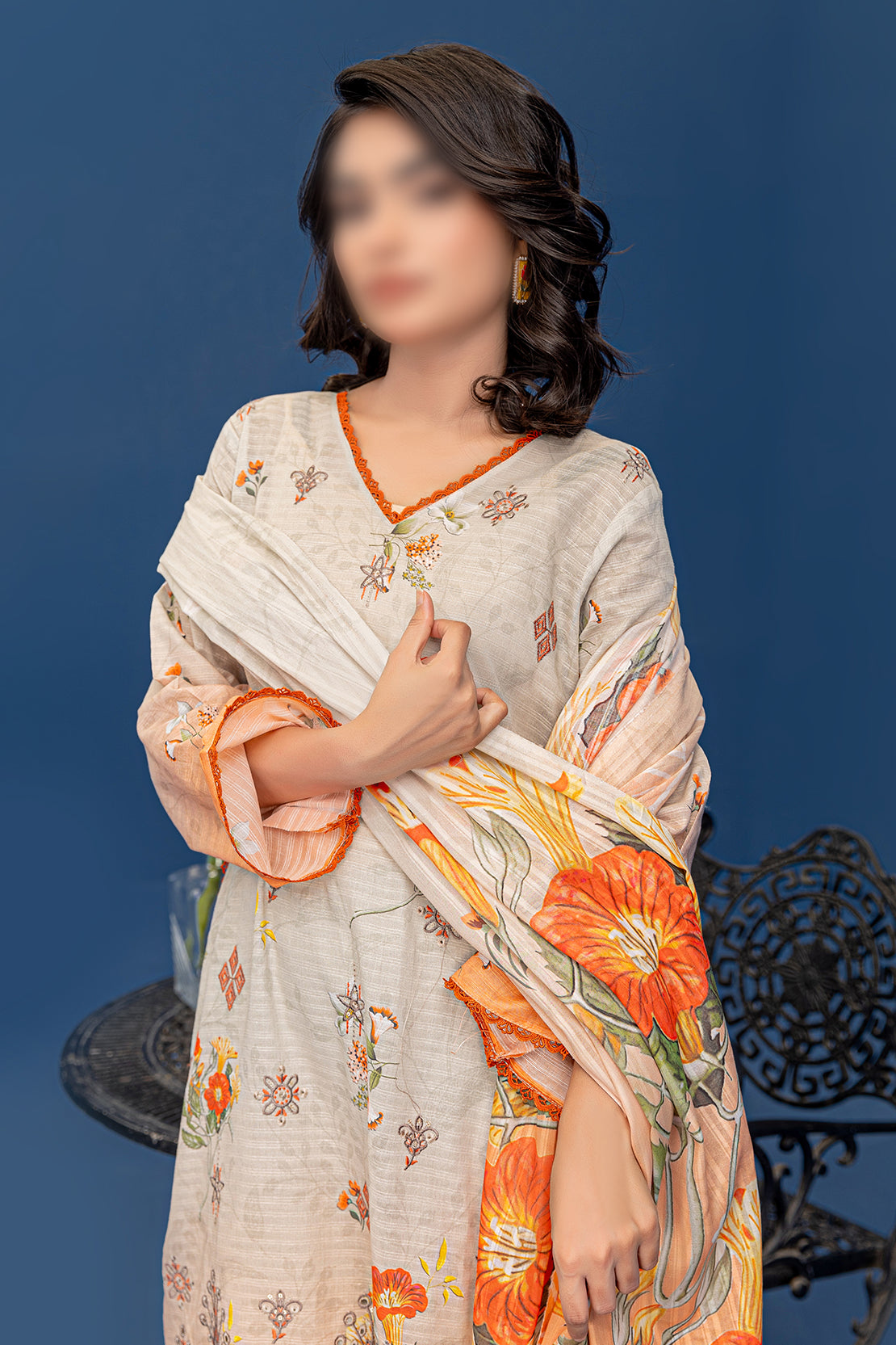 3 Piece - Embroidered Lawn  - Riwayat 202
