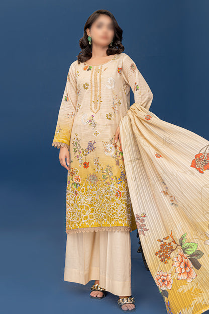 3 Piece - Embroidered Lawn  - Riwayat 204