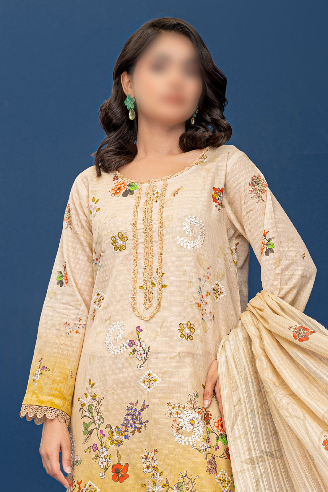 3 Piece - Embroidered Lawn  - Riwayat 204