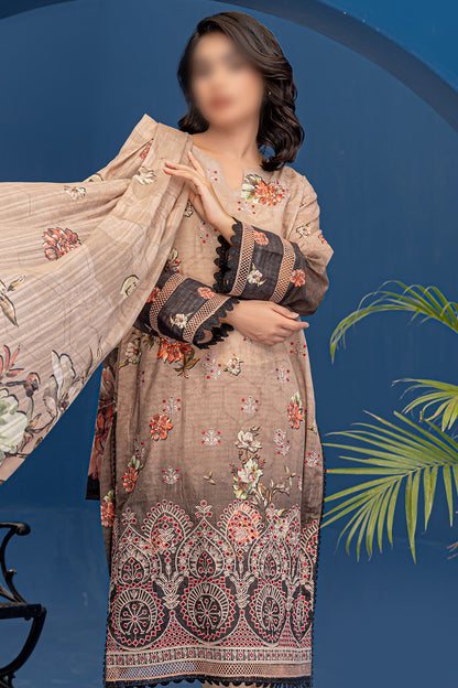 3 Piece - Embroidered Lawn  - Riwayat 205