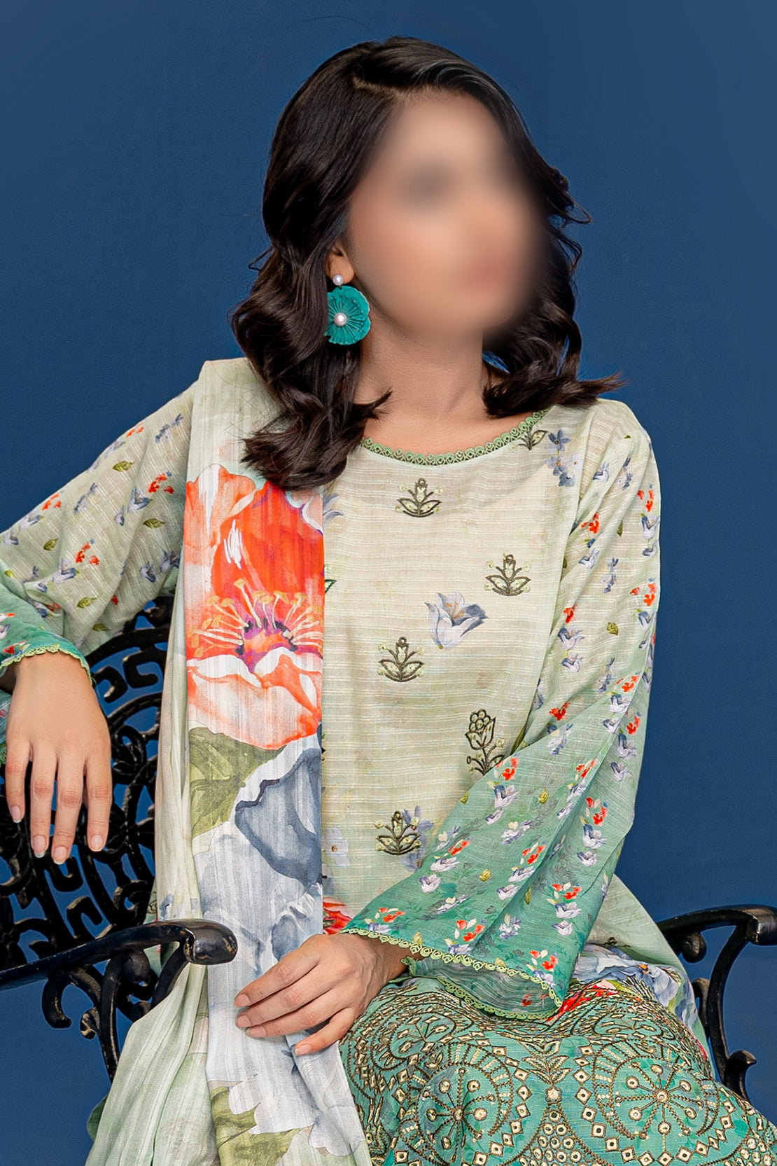 3 Piece - Embroidered Lawn  - Riwayat 206