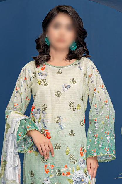 3 Piece - Embroidered Lawn  - Riwayat 206
