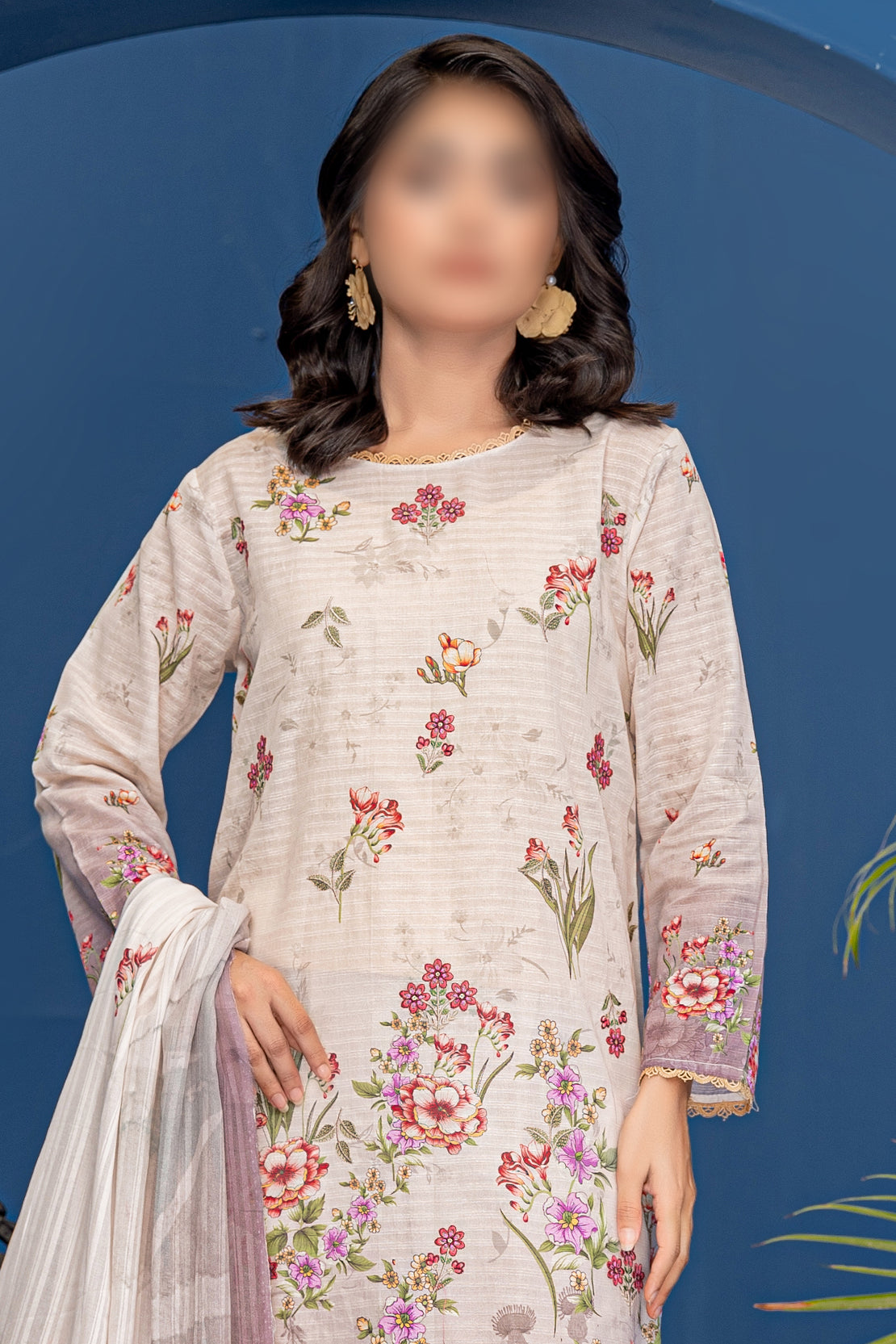 3 Piece - Embroidered Lawn  - Riwayat 207
