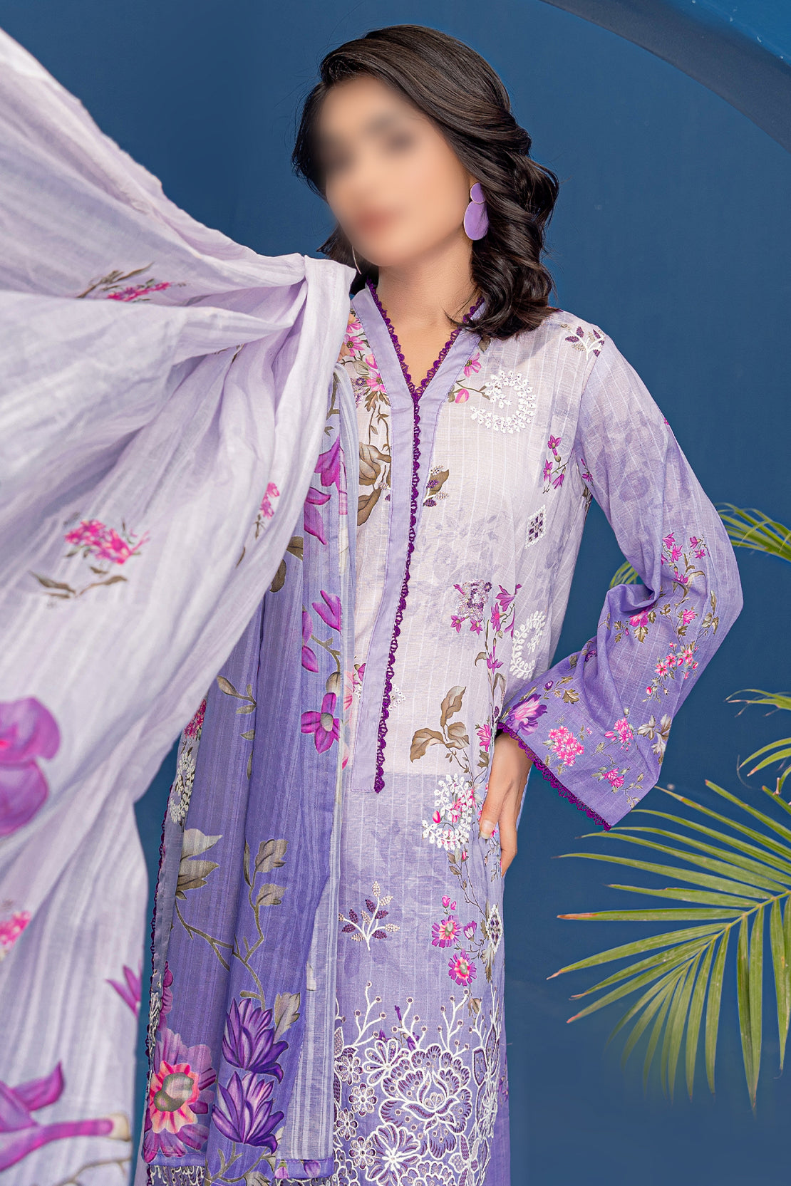 3 Piece - Embroidered Lawn  - Riwayat 208