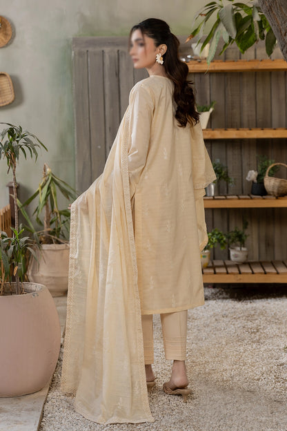 3 Piece - Embroidered Slub Lawn - Reet 102
