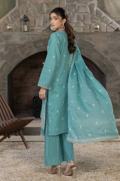 3 Piece - Embroidered Slub Lawn - Reet 104