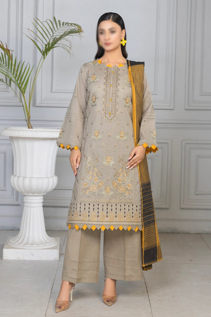 3 Piece - Embroidered Lawn - Roshni 103
