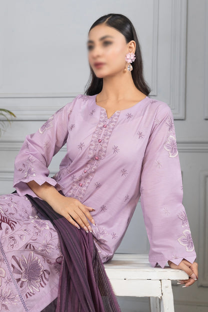 3 Piece - Embroidered Lawn - Roshni 105